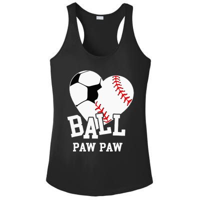 Ball Paw Paw Heart Funny Baseball Soccer Paw Paw Ladies PosiCharge Competitor Racerback Tank