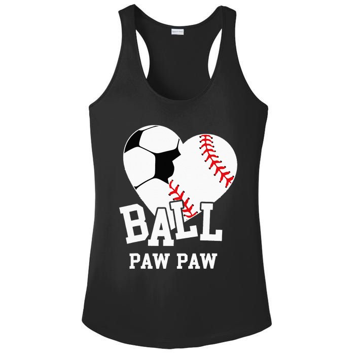 Ball Paw Paw Heart Funny Baseball Soccer Paw Paw Ladies PosiCharge Competitor Racerback Tank