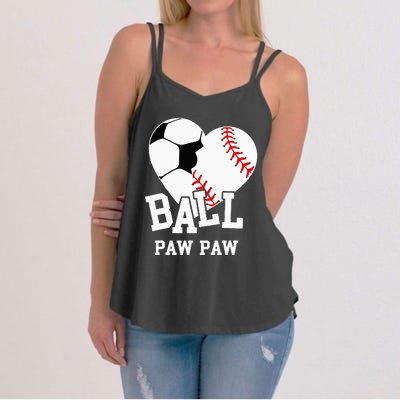 Ball Paw Paw Heart Funny Baseball Soccer Paw Paw Women's Strappy Tank