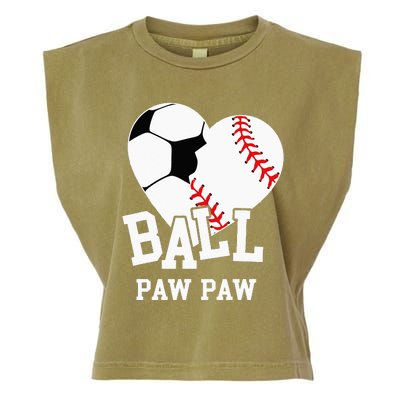 Ball Paw Paw Heart Funny Baseball Soccer Paw Paw Garment-Dyed Women's Muscle Tee