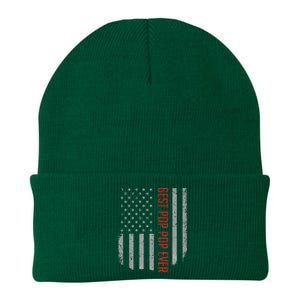 Best Pop Pop Ever American Flag Gifts For Fathers Day Knit Cap Winter Beanie