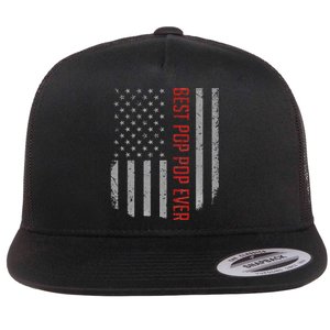 Best Pop Pop Ever American Flag Gifts For Fathers Day Flat Bill Trucker Hat