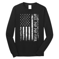 Best Pop pop Ever Vintage American Flag Fathers Day Gift Dad Long Sleeve Shirt