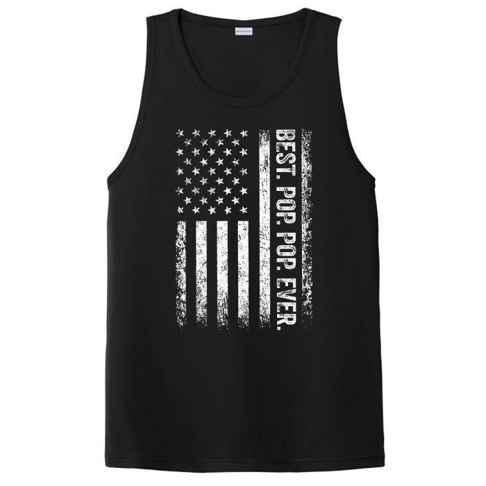 Best Pop pop Ever Vintage American Flag Fathers Day Gift Dad PosiCharge Competitor Tank