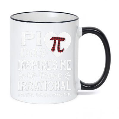 buffalo plaid pi symbol pi day inspires me math lover s 11oz Black Color Changing Mug