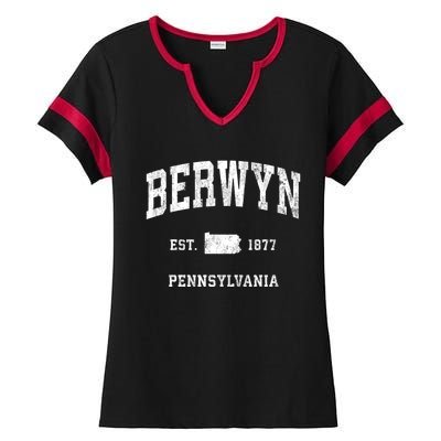 Berwyn Pennsylvania Pa Vintage Athletic Sports Ladies Halftime Notch Neck Tee