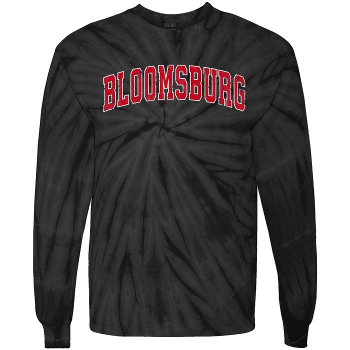 Bloomsburg Pennsylvania PA Vintage Sports Design Red Design Tie-Dye Long Sleeve Shirt