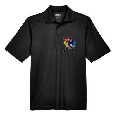 Baseball Player Paint Splash Men's Origin Performance Piqué Polo