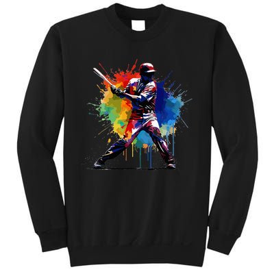 Baseball Player Paint Splash Sweatshirt