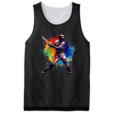 Baseball Player Paint Splash Mesh Reversible Basketball Jersey Tank