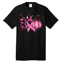 Boo Pumpkin Pink Ribbon Witch Breast Cancer Ghost Halloween Tall T-Shirt