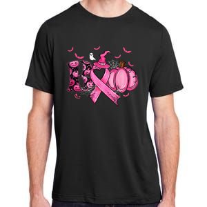 Boo Pumpkin Pink Ribbon Witch Breast Cancer Ghost Halloween Adult ChromaSoft Performance T-Shirt