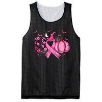 Boo Pumpkin Pink Ribbon Witch Breast Cancer Ghost Halloween Mesh Reversible Basketball Jersey Tank