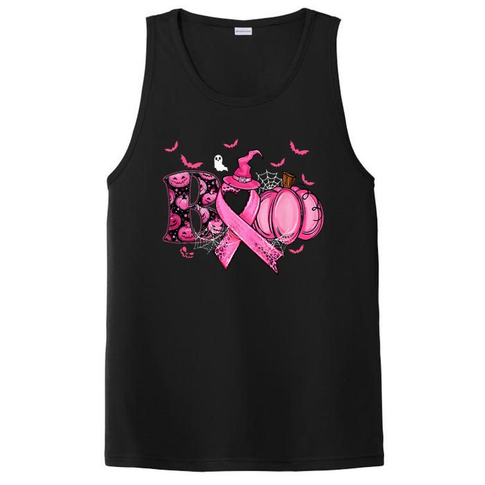 Boo Pumpkin Pink Ribbon Witch Breast Cancer Ghost Halloween PosiCharge Competitor Tank