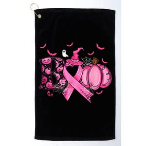 Boo Pumpkin Pink Ribbon Witch Breast Cancer Ghost Halloween Platinum Collection Golf Towel