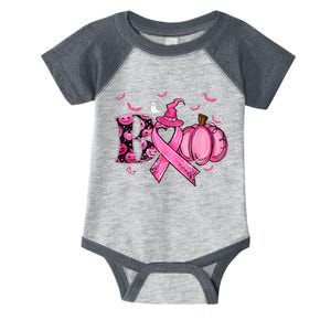 Boo Pumpkin Pink Ribbon Witch Breast Cancer Ghost Halloween Infant Baby Jersey Bodysuit