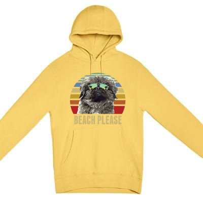 Beach Please Pekingese Dog Funny Summer Gift Premium Pullover Hoodie