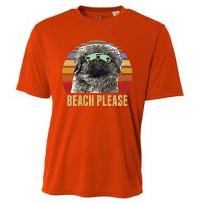 Beach Please Pekingese Dog Funny Summer Gift Cooling Performance Crew T-Shirt