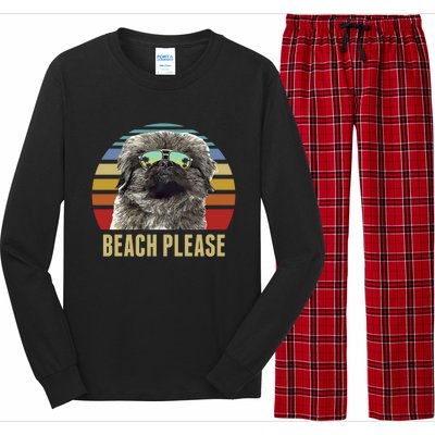 Beach Please Pekingese Dog Funny Summer Gift Long Sleeve Pajama Set