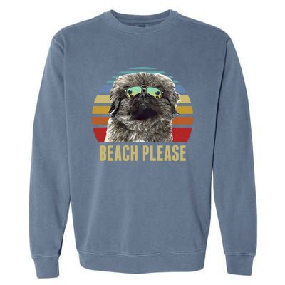 Beach Please Pekingese Dog Funny Summer Gift Garment-Dyed Sweatshirt