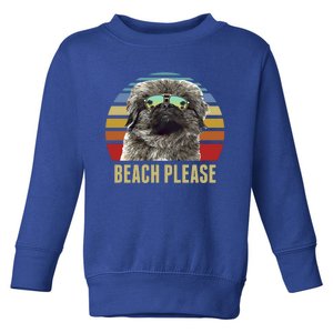 Beach Please Pekingese Dog Funny Summer Gift Toddler Sweatshirt