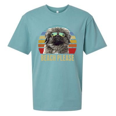 Beach Please Pekingese Dog Funny Summer Gift Sueded Cloud Jersey T-Shirt