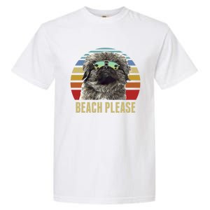 Beach Please Pekingese Dog Funny Summer Gift Garment-Dyed Heavyweight T-Shirt