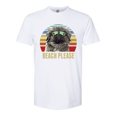 Beach Please Pekingese Dog Funny Summer Gift Softstyle CVC T-Shirt