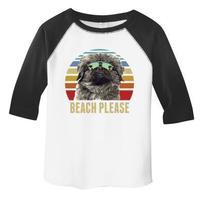 Beach Please Pekingese Dog Funny Summer Gift Toddler Fine Jersey T-Shirt