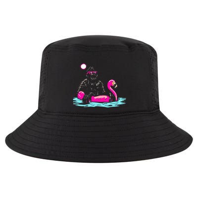 Bigfoot Pool Party Flamingo Funny Sasquatch Pink Float Cool Comfort Performance Bucket Hat