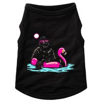 Bigfoot Pool Party Flamingo Funny Sasquatch Pink Float Doggie Tank