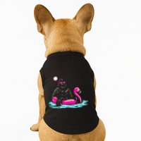 Bigfoot Pool Party Flamingo Funny Sasquatch Pink Float Doggie Tank