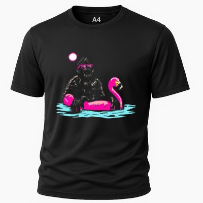 Bigfoot Pool Party Flamingo Funny Sasquatch Pink Float Performance Shirt