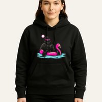 Bigfoot Pool Party Flamingo Funny Sasquatch Pink Float Hoodie