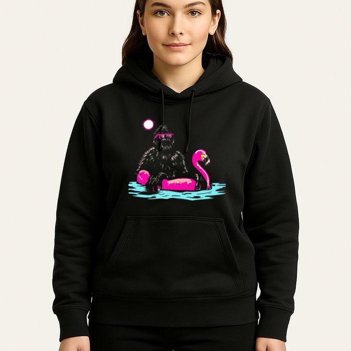 Bigfoot Pool Party Flamingo Funny Sasquatch Pink Float Hoodie
