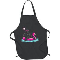 Bigfoot Pool Party Flamingo Funny Sasquatch Pink Float Apron
