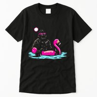 Bigfoot Pool Party Flamingo Funny Sasquatch Pink Float Tall T-Shirt