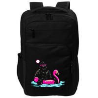 Bigfoot Pool Party Flamingo Funny Sasquatch Pink Float Impact Tech Backpack