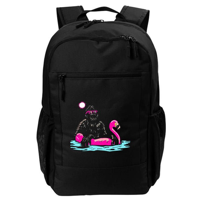 Bigfoot Pool Party Flamingo Funny Sasquatch Pink Float Backpack