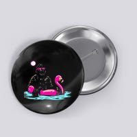 Bigfoot Pool Party Flamingo Funny Sasquatch Pink Float Button