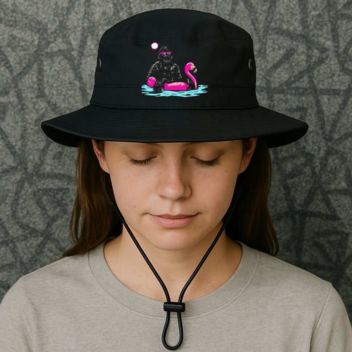 Bigfoot Pool Party Flamingo Funny Sasquatch Pink Float Legacy Cool Fit Booney Bucket Hat