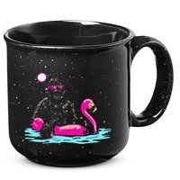 Bigfoot Pool Party Flamingo Funny Sasquatch Pink Float 15oz Campfire Ceramic Mug