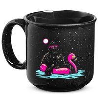 Bigfoot Pool Party Flamingo Funny Sasquatch Pink Float 15oz Campfire Ceramic Mug