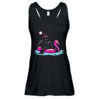 Bigfoot Pool Party Flamingo Funny Sasquatch Pink Float Ladies Essential Flowy Tank