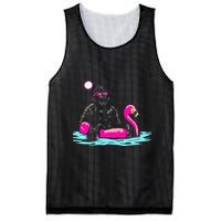 Bigfoot Pool Party Flamingo Funny Sasquatch Pink Float Mesh Reversible Basketball Jersey Tank