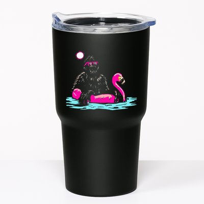Bigfoot Pool Party Flamingo Funny Sasquatch Pink Float Tumbler