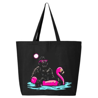 Bigfoot Pool Party Flamingo Funny Sasquatch Pink Float 25L Jumbo Tote