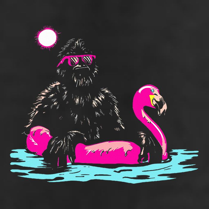 Bigfoot Pool Party Flamingo Funny Sasquatch Pink Float 25L Jumbo Tote