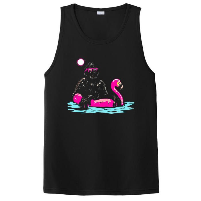 Bigfoot Pool Party Flamingo Funny Sasquatch Pink Float PosiCharge Competitor Tank