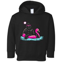 Bigfoot Pool Party Flamingo Funny Sasquatch Pink Float Toddler Hoodie